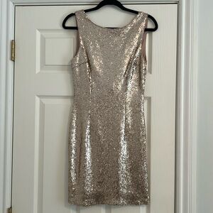 Lulu gold backless sequin dress
